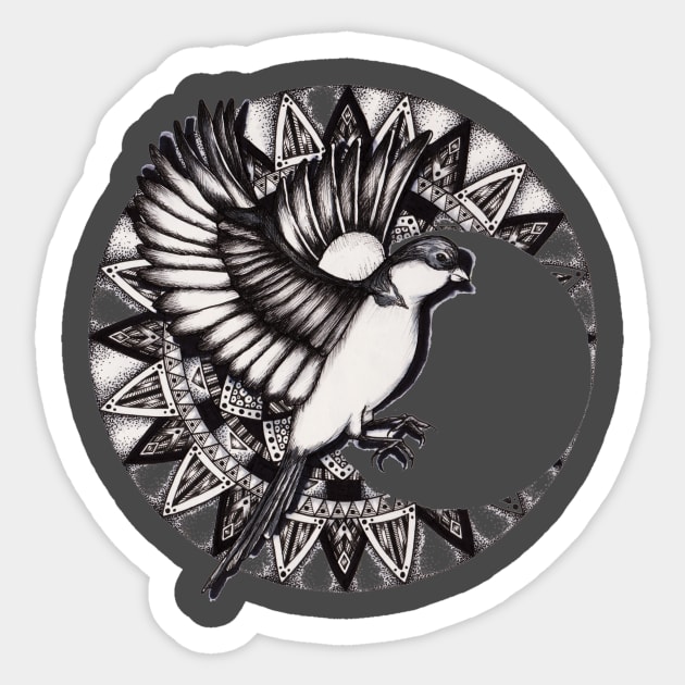 Heart Broken Sparrow Sticker by Litedawn